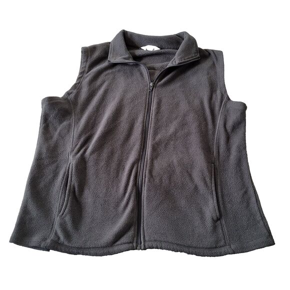 Indigo Fleece Vest Womens Large Gray Collared Outdoors Walking Biking Travel - Picture 8 of 9
